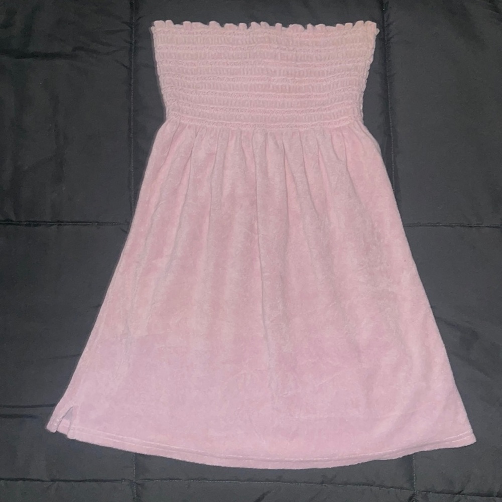 Juicy Couture Pink Terry Cloth Strapless Dress